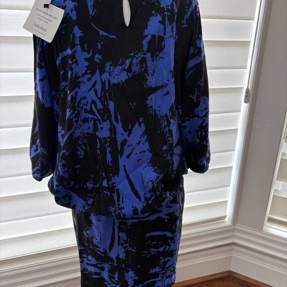 Nicole Miller Blue/Black Dress - Size S - Picture 2 of 16